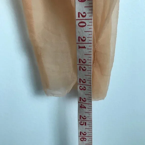 Zara Nude Sheer Long Sleeve Belted Blouse - Picture 11 of 13